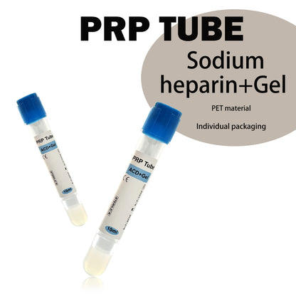 PRP Tube Sodium Heparin+Gel 8-10ml - Sterile PET Collection Tubes