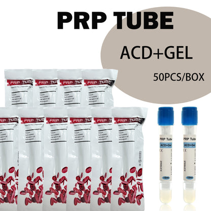 PRP Tubes ACD+Gel Bulk Pack - 50 Tubes/Box (8ml/10ml/12ml/15ml Options)